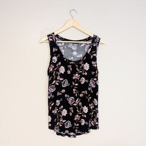 Maurice's 24/7 Black Floral Tank